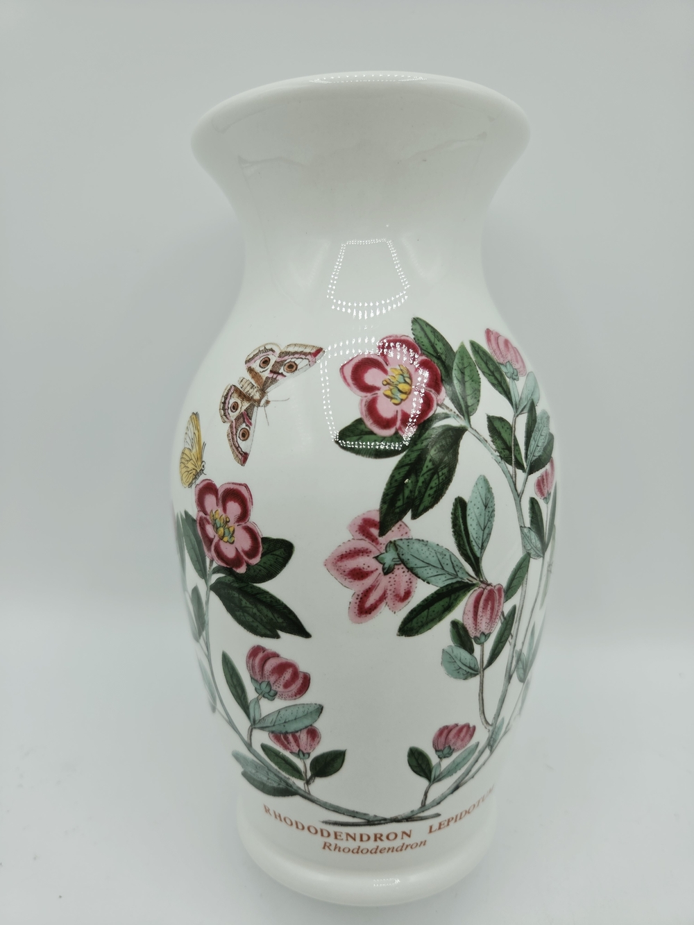 White Floral Rhododendron Ceramic Vase